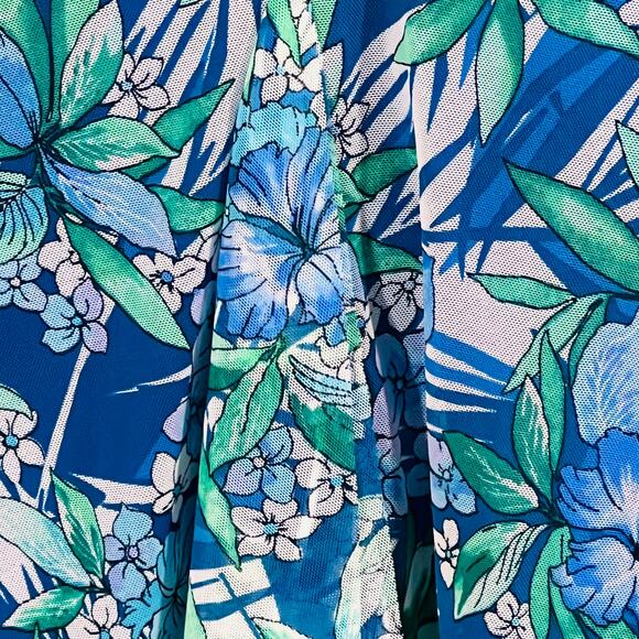 Fit 4 U Tankini Swim Top Handkerchief Hem Resort Beachcore Blue 16 - Picture 5 of 8